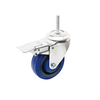 Livingstone Rubber Wheels with Break, Suitable for LIV50309 and LIV50307V, Stainless Steel, Blue, Each Each