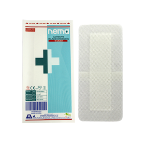 Nema Adhesive Island Dressing with Non-Adherent Pad, Nonwoven, 18 x 8.2cm, White, Sterile, Each Each