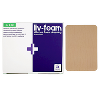 Out of Date, Liv-Foam Silicone Foam Dressing, 6 x 9cm, Non-Adherent, 5/Box, Original Unopened Condition, Big Discount, While Stocks last Box