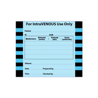 Mermed Australia Intravenous Label, 60 x 50mm, Latex Free Adhesive, Blue, Small, 500 Pieces/Roll
