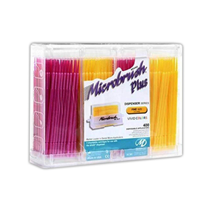 Microbrush Plus Fine Tube Original, Pink and Yellow, 400/Pack Pack