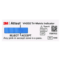 3M Attest Vaporised Hydrogen Peroxide Tri-Metric Chemical Indicator with 2" Extender, 10.2(L) x 1.9(W) cm, 250 Pieces/Pouch, 4 Pouches/Case