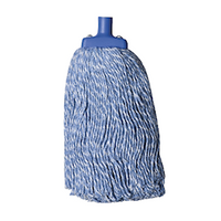 Livingstone Contractor Cotton Yarn Mop Head, 350g, 22mm Screw Type, Blue, Each Each