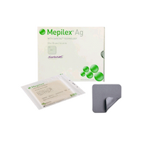 Mepilex Ag Antimicrobial Foam Dressing, 15 x 15cm, Self Adherent, 5 Pieces/Box Box