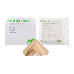 Mepilex Border Silicone Foam Dressings, 15 x 15cm, Self Adherent, 5/Box