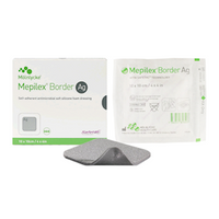 Mepilex Ag Border Antimicrobial Foam Dressing, 10 x 10cm, Self Adherent, 5 Pieces/Box Box