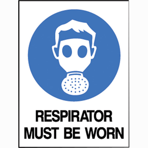 Mandatory Sign " Respirator Must Be Worn" 450x600mm Metal Each