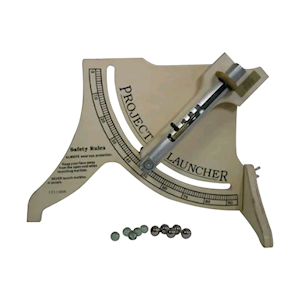 MTA Projectile Launcher with Timber Base, Adjustable angle from 0deg to 90deg using built-in protractor, Each