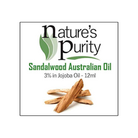 Natures Purity Sandalwood Australian, 3pct Jojoba Oil Santalum Spicatum 12mL, Each Bottle