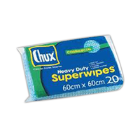 Chux Heavy Duty Superwipes, 60 x 60cm,Green, 100 Cloths/Box
