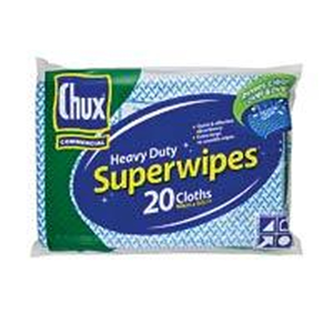 Chux Heavy Duty Superwipes, 60 x 60cm,Green, 100 Cloths/Box