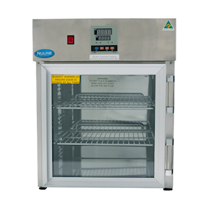 Nuline FW100 Fluid Warmer, Glass Door, 80L, 500(W) x 600(D) x 625(H) mm, 2 Adjustable Shelves, 48kg, Australian Made, Each Each