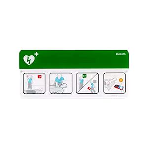 Laerdal Philips AED Awareness Placard, Green, Each Each