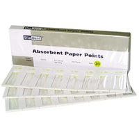 Diadent Absorbent Paper Points, ISO Size No. 20, Biodegradable, Sterile, Yellow, 200/Vial, 6 Vials/Pack Pack
