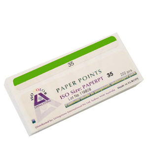 Ongard Absorbent Paper Points, ISO Size No.35, Biodegradable, Sterile, Green, 200/Pack Pack