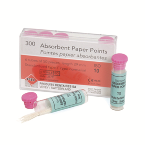 PD Absorbent Paper Points, ISO Size No. 45, Biodegradable, Sterile, White, 50/Vial, 6 Vials/Pack Pack