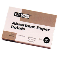 Diadent Absorbent Paper Points, ISO Size No. 80, Biodegradable, Sterile, Black, 200/Vial, 6 Vials/Pack Pack