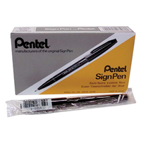 Pens PenTel S520A Sign Pen, Black, 12/Box Box
