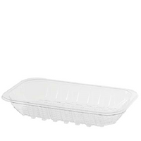Castaway Polyethylene Terephthalate (PET) Trays, 8 x 5 Inches or 200 x 125 x 34mm, Food Grade, Recyclable, Clear, 560/Carton Carton
