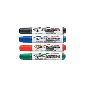 Penline Monami 4364 Whiteboard Marker, Bullet Point, 4mm, Black, 12/Box