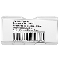Livingstone Premium Top Level Prepared Slide, Staphylococcus Albus, Cocci Clusters, Simple Stain, Each Each
