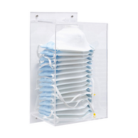 Display Shops Single Face Mask Dispenser, Wall Mounted, 300 x 160 x 150 mm Each 
mm, Clear, Each Each