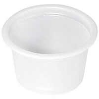 Plastic Portion Cups, 14.9ml or 1/2 Ounce Capacity, White, Disposable, Recyclable, 5,000/Carton Carton