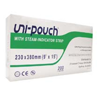 Uni-Pouch Sterilisation Pouch, with Colour Change Indicator, 230 x 380mm, 200/Box Box