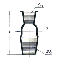 Mowbray Adapter, Reduction, Standard, Socket Joint 24/29, Cone 55/44, Borosilicate Glass, Australian, Each Each