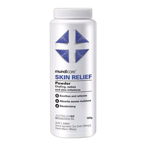 Mundicare Medicated Foot Rash Relief Powder, 100 grams, Bottle, 48/Carton Carton