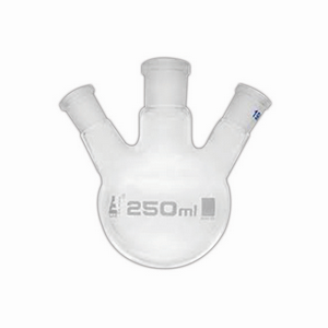 Mowbray Flask, Round Bottom, 250ml, Three Neck, 24/29 Socket, 19/26 Side Sockets, Borosilicate Glass, Each Each