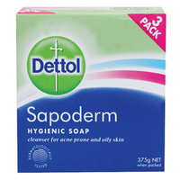 Sapoderm Soap 125 Grams 3/Pack, Schedule 0 Box