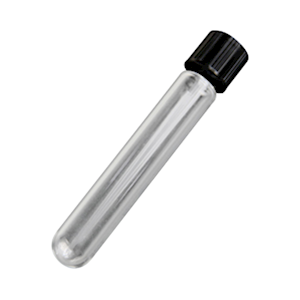 Test Tube, Glass, Black Phenolic Recyclable Plastic Screw Cap, 20 x 150mm, Each Each