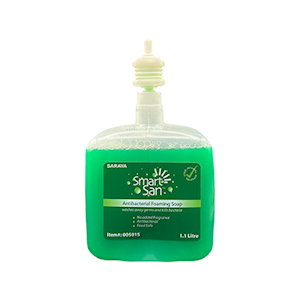 Saraya Smart-San Antibacterial Foaming Soap, 1.2L, Green, 8/Carton Carton
