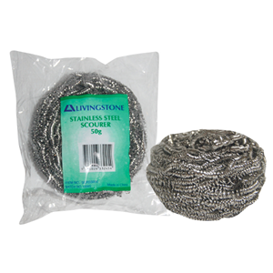 Livingstone Stainless Steel Scourers, 50g, 1 piece/Bag, 100 Bags/Carton Carton