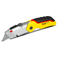 Stanley Fatmax Retractable Folding Utility Knife, with 3 Blades, 160mm, Yellow/Black, Each Each