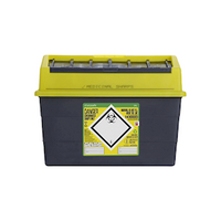 Sharpsafe Container with Lid, 24L, 445(W) x 225(D) x 340(H) mm, Yellow, Each Each