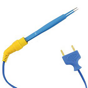 Sieger McPherson Bipolar Straight Forcep, Plain Tip: 0.5mm, Length: 90mm, Pre-Attached Cable, 10/Box Box