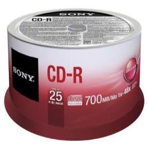 700MB/80 MIN 48X SONY SPINDLE 25/PACK Pack