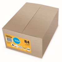 Spicers Envelopes B4, Heavy Weight, Peel & Seal, Gold, 250/Box Box