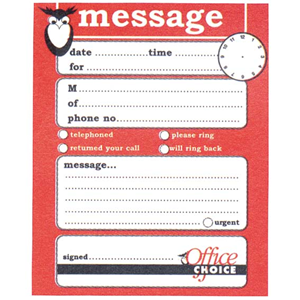 Spicers Phone Message Pad, 100 x 125mm, 50 Leaves, Each Each