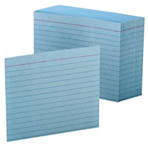 GUIDE CARDS 4"X6" BLUE RULED PACK/100 Pack
