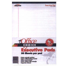 OFFICE PAD A4 WHITE RULED 5/PK---- 5/PACK ONLY ------ Pack