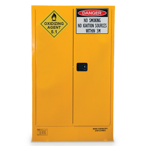 Oxidising Agent Cabinets,250L,3 Shelves,2 Door, 9X 20L Drums Each