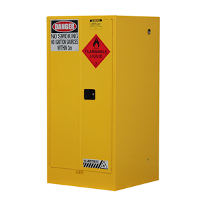 Justrite Safety Storage Cabinets for Flammable Liquids, 350 Litres, 1760 x 870 x 870mm, 12 x 20 Litre Drums, Yellow, Each Each
