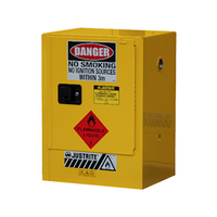 Justrite Safety Storage Cabinets for Flammable Liquids, 30 Litres, 800 x 595 x 456mm, 2 Shelves, 1 Door, Yellow, Each Each