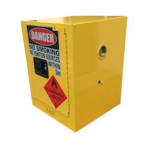 Justrite Safety Storage Cabinets for Flammable Liquid, 15 Litres, 560 x 595 x 460mm, 1 Shelf, 1 Door, Yellow, Each Each