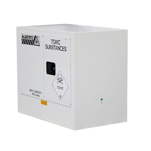Justrite Safety Storage Cabinets for Toxic Substances, 100 Litres, 800 x 920 x 565mm, 2 Shelves, 2 Door, White, Each Each