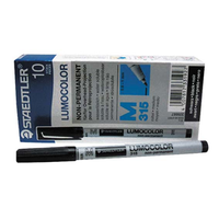 Staedtler 315 Lumocolour Pens, Non-Permanent, Medium Point, Black, 10/Box Box