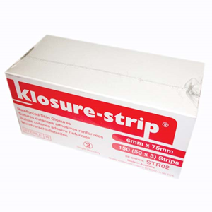 Out of Date, Klosure-Strip Reinforced Wound Skin Closure Strips, No. 02, 6 x 75mm, 3/Pack 50 Packs/Box Price Discounted While Stocks last Box